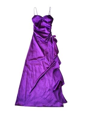 Cache Purple Satin Formal Prom Dress Size Junior 1